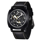 Benyar Automatic Watches for Men | Skeleton Mechanical Leather Strap Mens Watch | 45mm Dial | 30M Waterproof | Mens Stylish Gift
