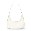 WisePoint Crescent Bag Nylon Dumpling Bag with Zipper Mini Handbag for women Fashionable Luna Bag for Shopping Dating (white)