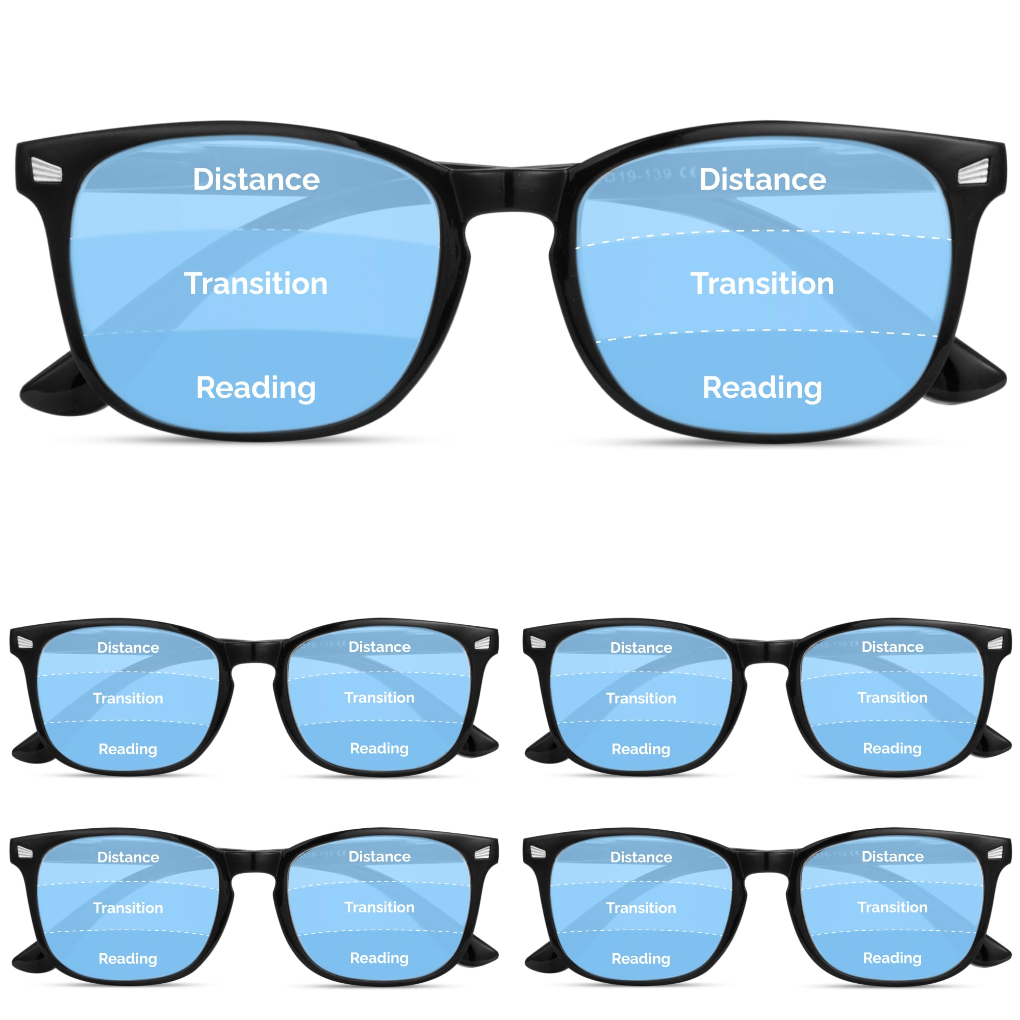 CCVOO 5 pack Reading Glasses for Women/Men Bifocal Progressive Readers for Women/Men Eye glasses Blue Light Glasses