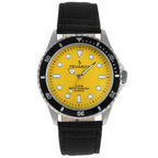 Peugeot Mens Sport Bezel Watch with Yellow Canvas Wrist Band