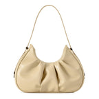 Herald Ruched Shoulder Bag Cloud Design Hobo Clutch Purse for Women Small Mini Cute Tote Handbag with Adjustable Strap (Khaki)