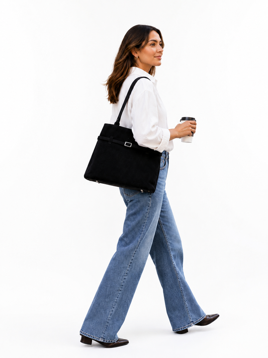 Faux Suede Tote Bag