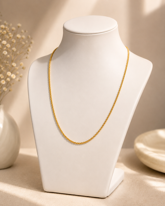Kooljewelry 14k Yellow Gold Filled Round Wheat Chain Pendant Necklace (1.5 mm 20 inch)