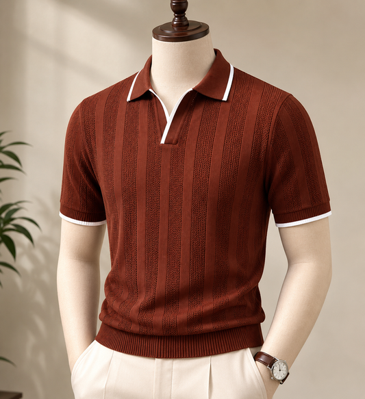 Summer Knitted Polo Shirt for Men