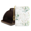 Rouidr Credit Card Holder Small RFID Card Wallet for Women Slim Keychain Card Holder Wallet Leather Card Organizer Case with Zipper(Eucalyptus Leaf)